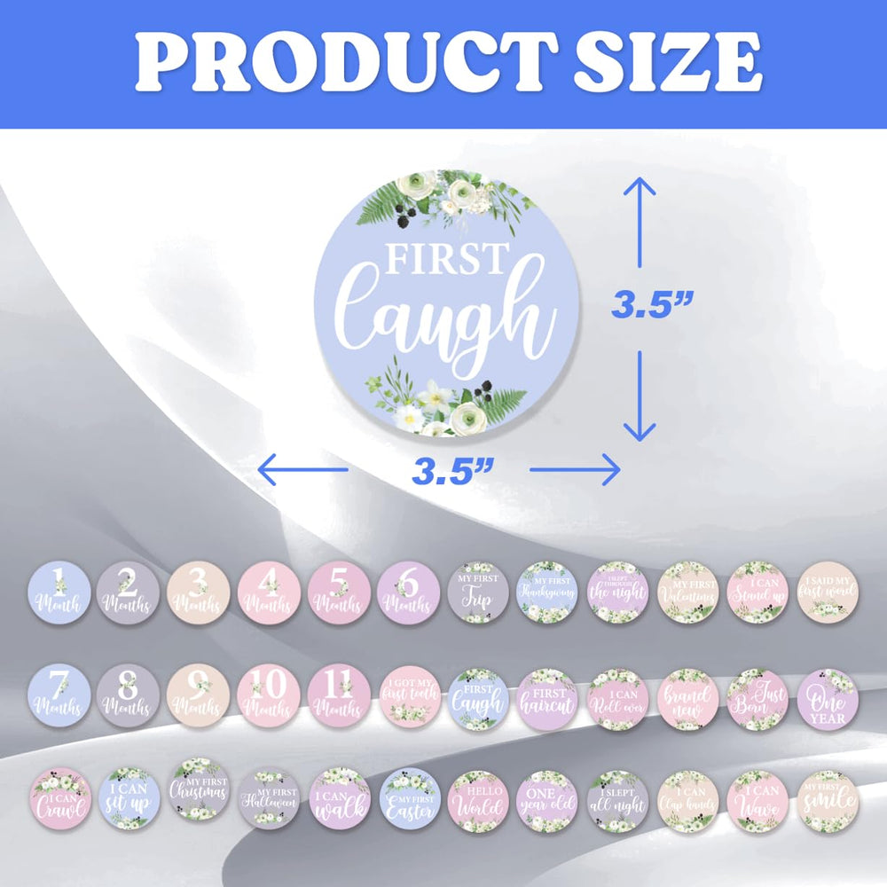 RABOWA girls milestone decals with elegant calligraphy for newborn photo sessions.