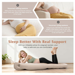 RAGANAWA brown full-head-hole pregnancy pillow demonstrates head support or placement.