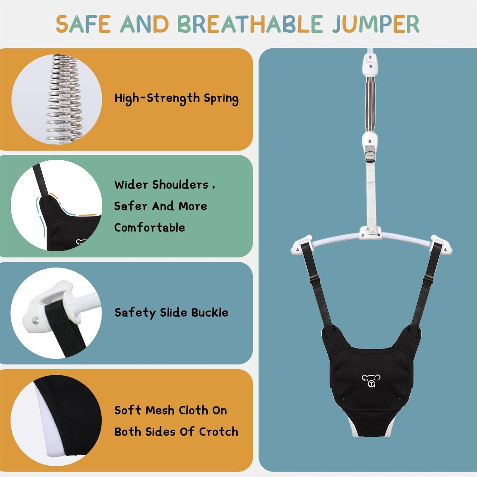 RAGOZONERY 2-in-1 baby jumper indoor outdoor use supports play anywhere