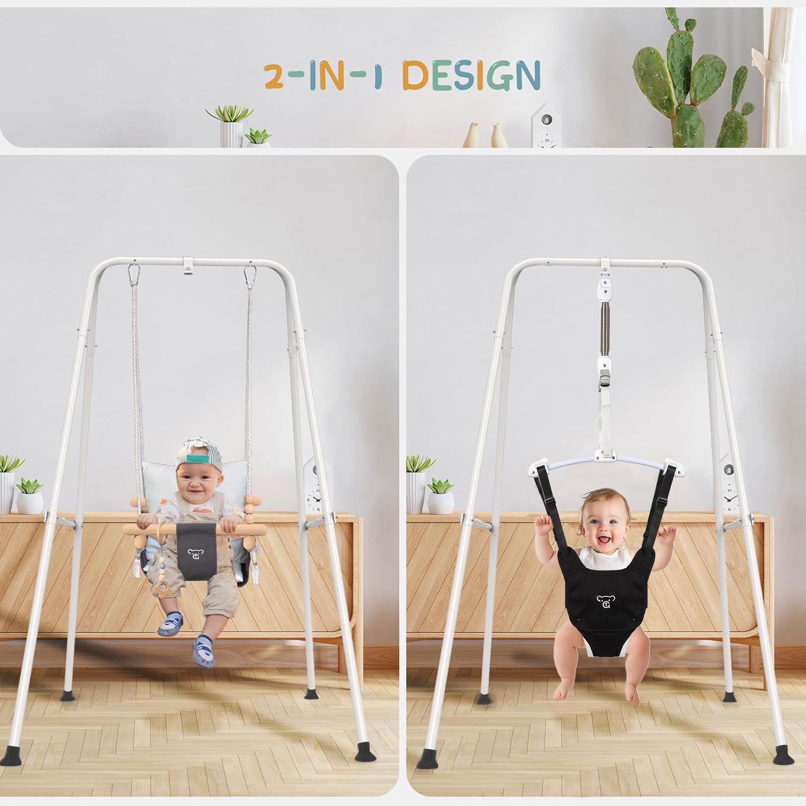 RAGOZONERY 2-in-1 baby jumper toddler-swing attachment enables versatile growth play