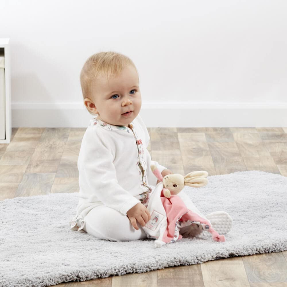 Rainbow Designs Beatrix Potter 12in blankie supports comforting routines from birth.