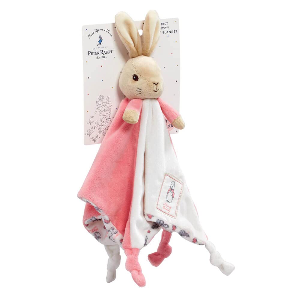 Rainbow Designs Flopsy Bunny blankie velour top invites soft snuggles during naps.