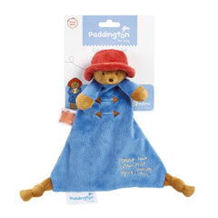 Rainbow Designs Paddington Comfort Blanket shows Paddington Bear’s face for soothing bedtime security