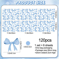 RAINBOW WSK blue bow polka dots background ideal for photo backdrops.