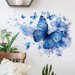 RAINBOW WSK blue butterfly decals; easy to apply on smooth walls.