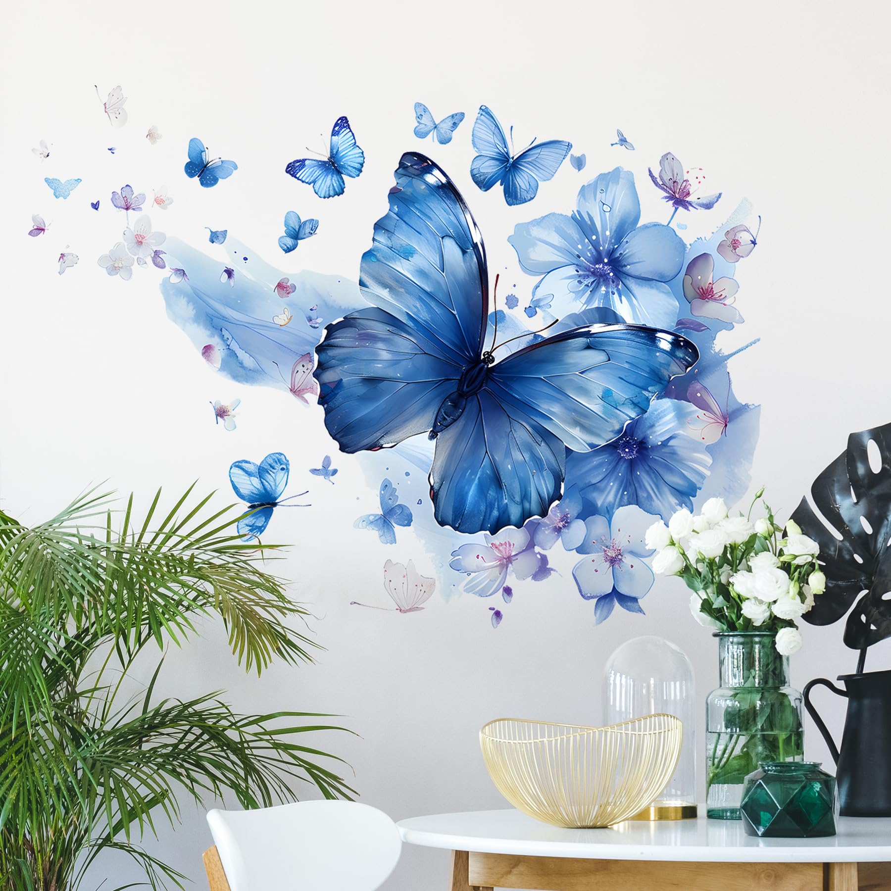 RAINBOW WSK butterfly wall stickers; safe vinyl material for children's spaces.