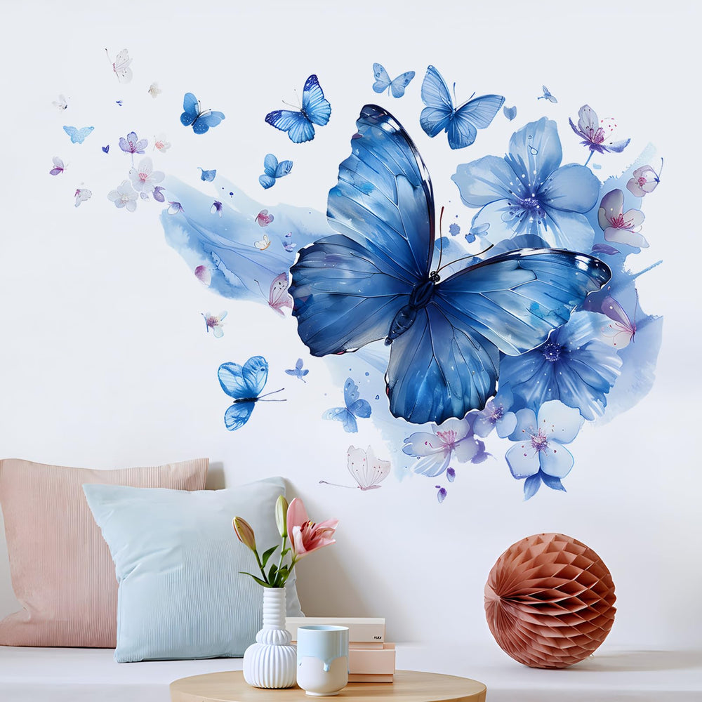 RAINBOW WSK versatile kid room decor; butterflies and flowers on walls.