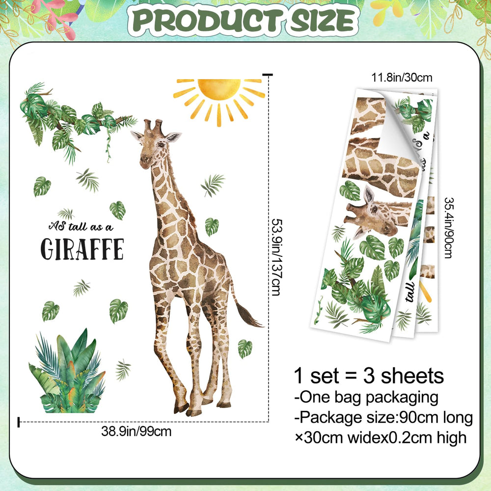 Rainbow WSK giraffe wall art on smooth surfaces is easy to remove without residue.