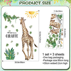 Rainbow WSK giraffe wall art on smooth surfaces is easy to remove without residue.