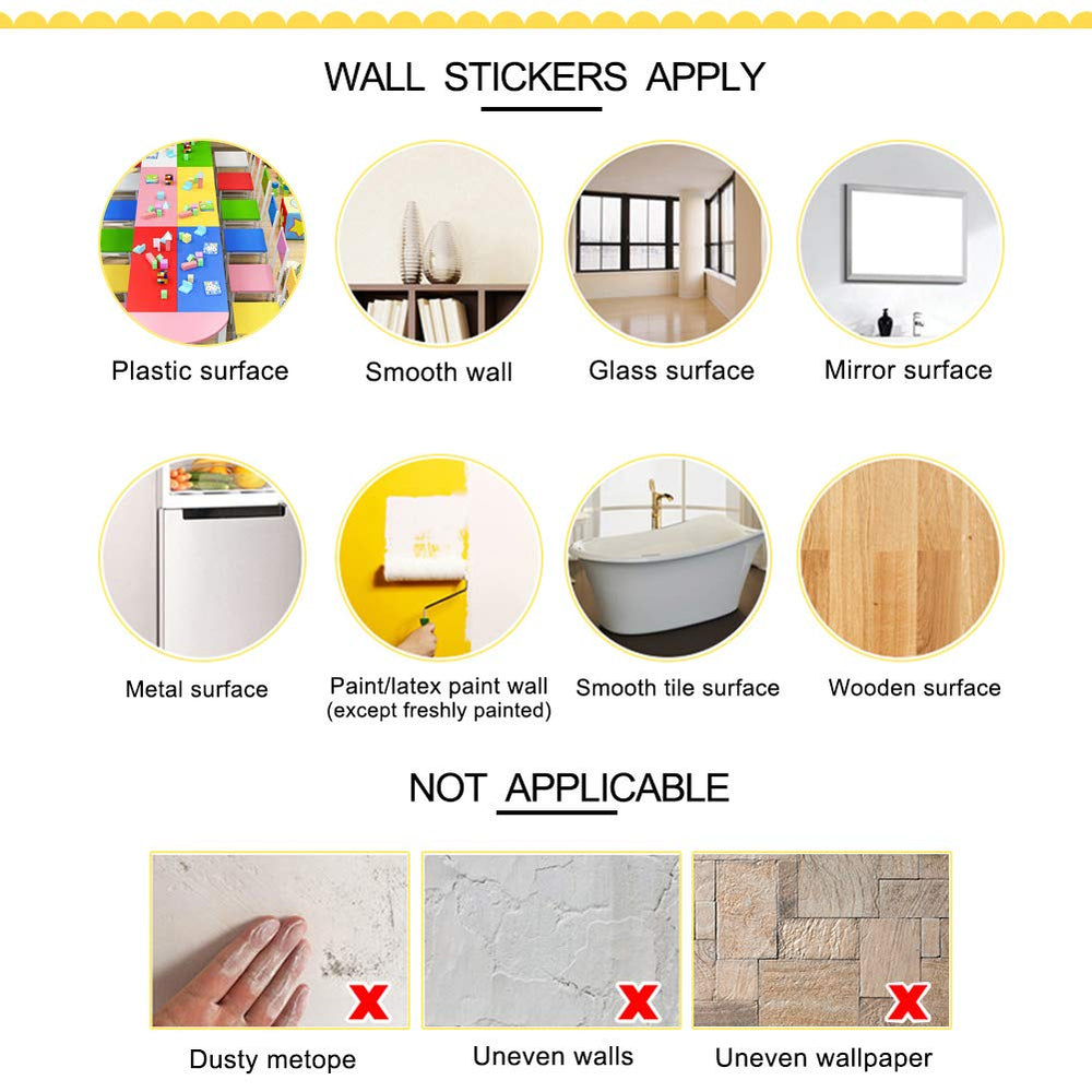 RAINBOW WSK RW-1080 removable no-residue wall sticker for easy repositioning