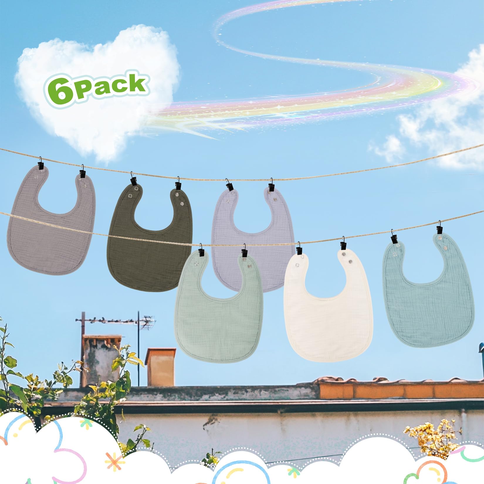 RAINFLOW 6-pcs set mealtime use closeup indicates multipurpose protection during eating