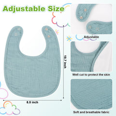 RAINFLOW adjustable snap buttons bib closeup keeps baby comfortable as they grow