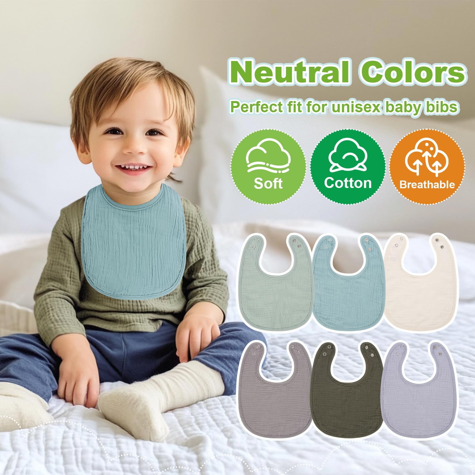 RAINFLOW burp cloth closeup shows versatile bib doubles as a wipe