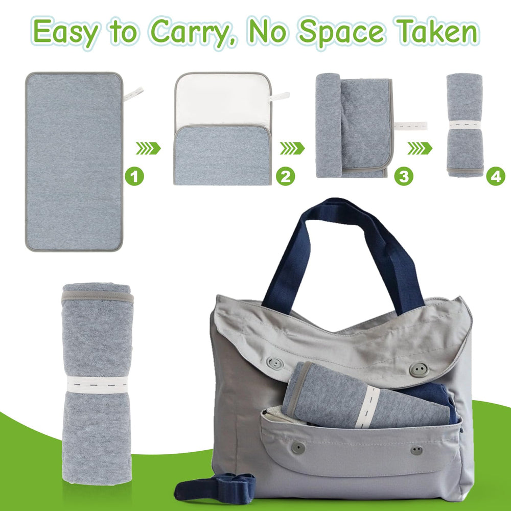 Rainflow changing pad inside a diaper bag on the go for quick, clean changes