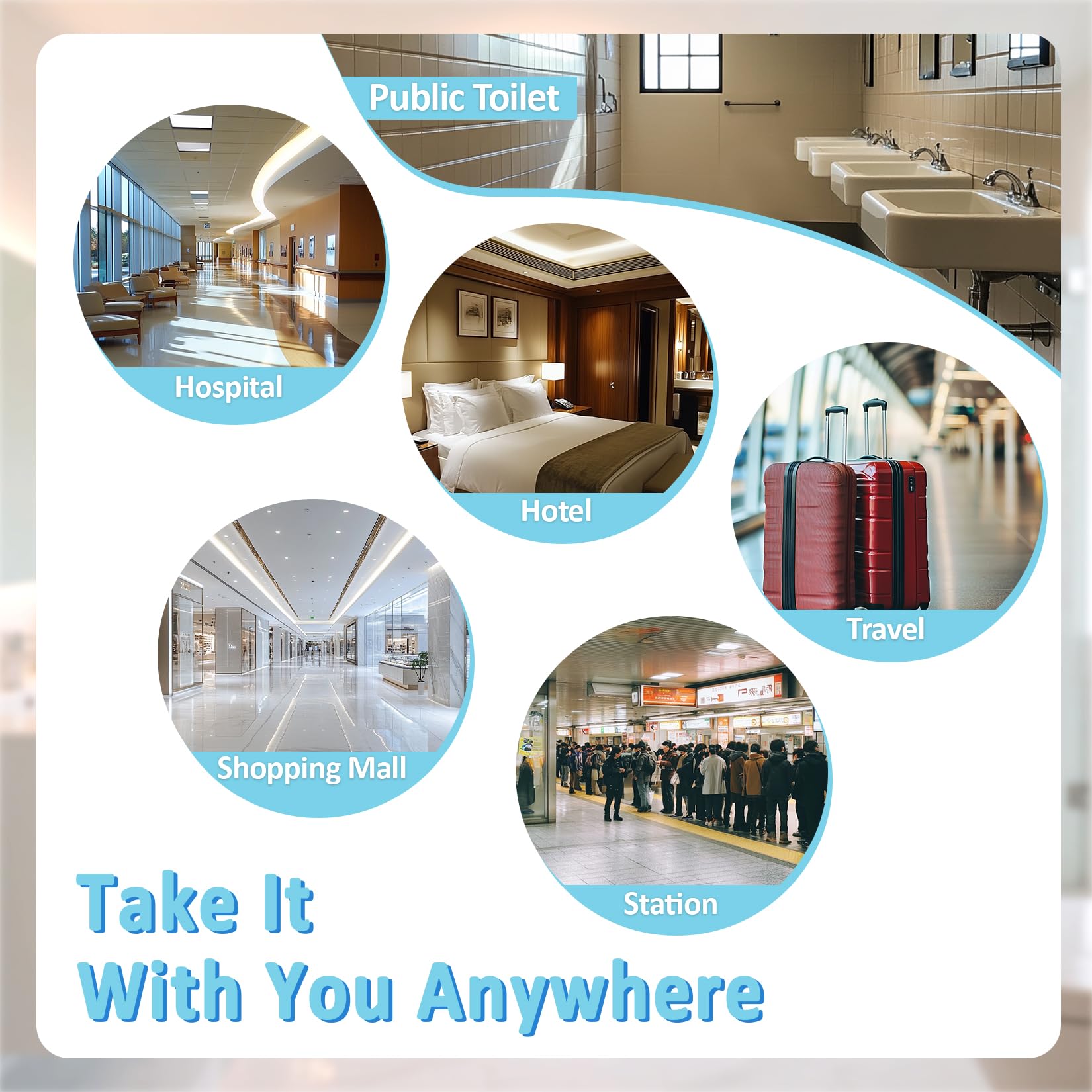 RAINFLOW easy-open individually wrapped packaging for quick, hygienic use anywhere.