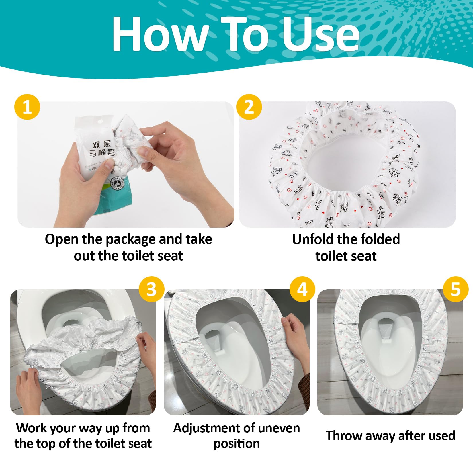 RAINFLOW portable mats fit various toilets for convenient hygiene anywhere.