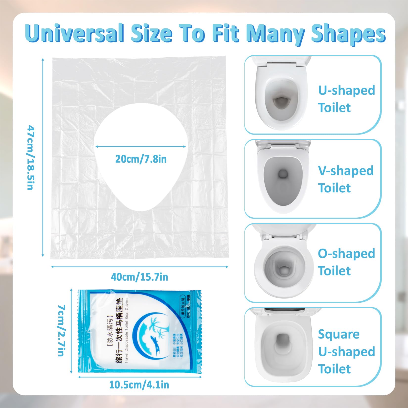 RAINFLOW travel toilet seat covers neatly packed for on-the-go hygienic restroom use.