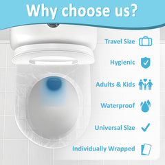RAINFLOW waterproof non-slip seat cover provides secure grip in public bathrooms.