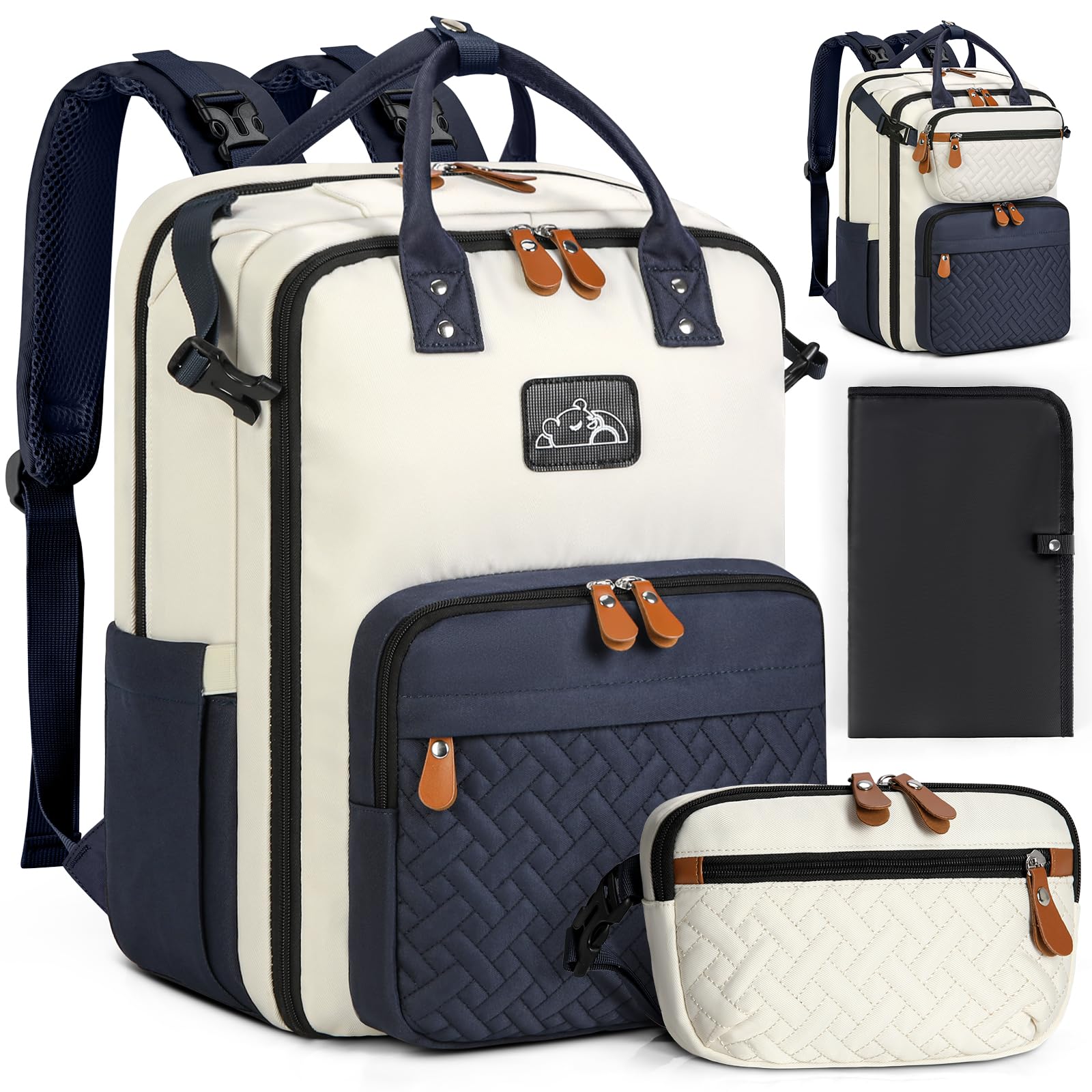 RAINSMORE diaper bag backpack emphasizes durable-material for everyday family use.