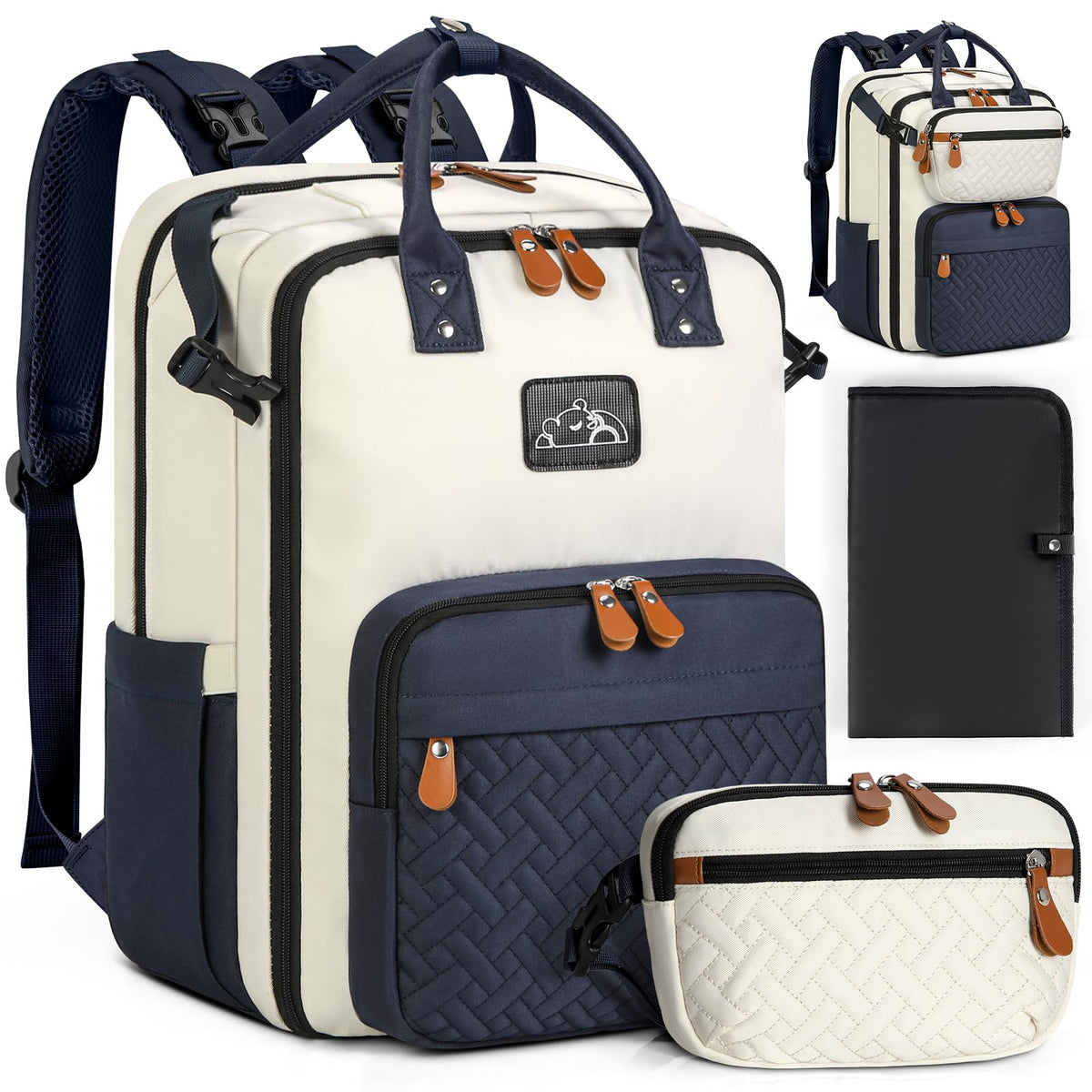 RAINSMORE diaper bag backpack emphasizes durable-material for everyday family use.