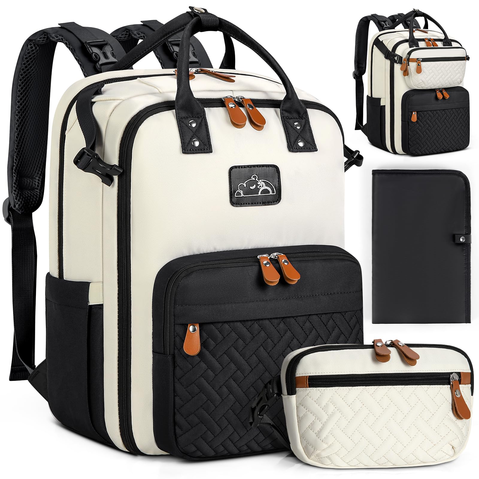RAINSMORE diaper bag backpack wide opening enables quick access and organized storage.