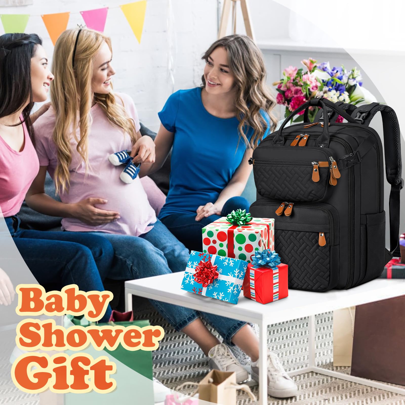RAINSMORE diaper bag detachable crossbody bag offers versatile carry options for quick trips
