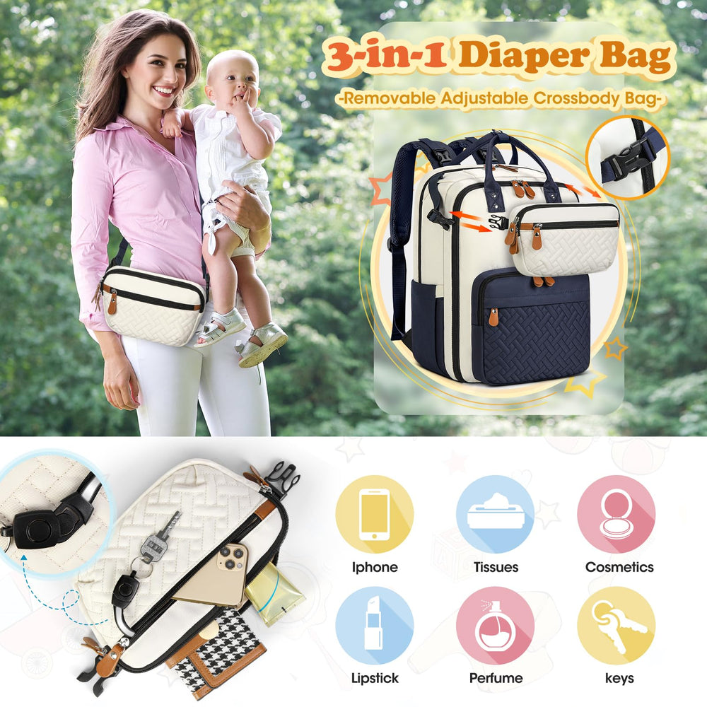 RAINSMORE diaper bag ergonomic-shoulder-straps reduce strain during long outings.