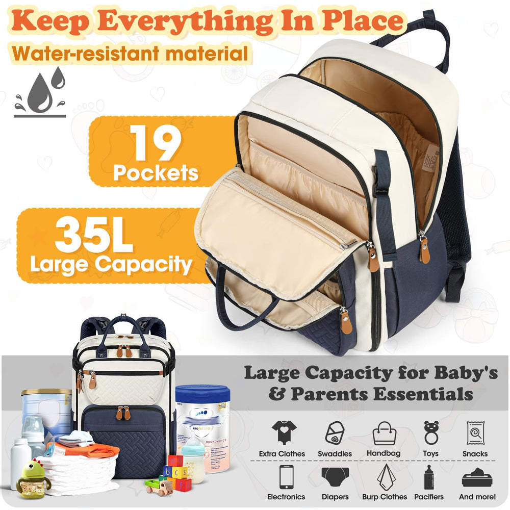 RAINSMORE diaper bag insulated-bottle-pockets help maintain beverage temperatures on the go.