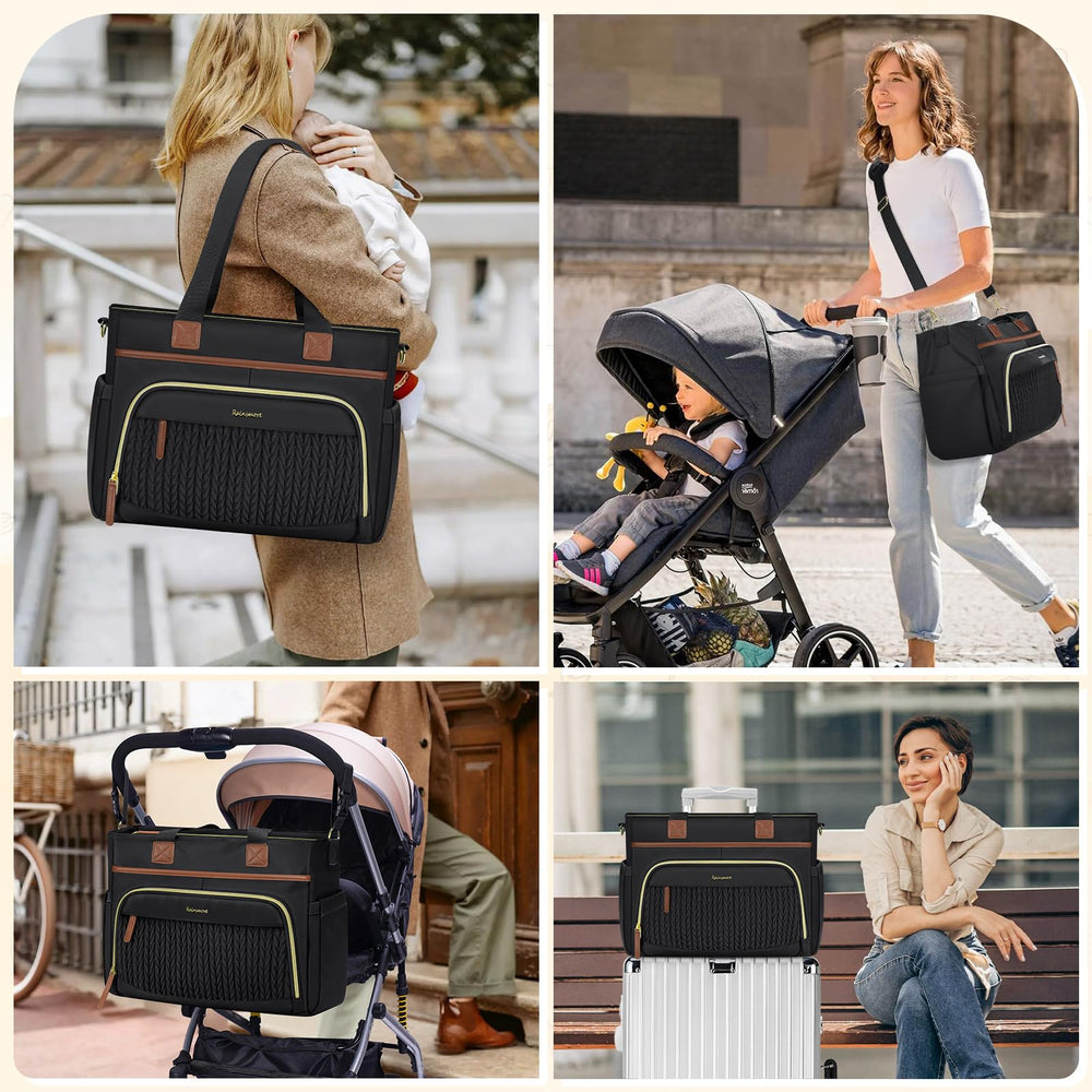 RAINSMORE Diaper Bag Tote durable design with reinforced stitching for everyday use.