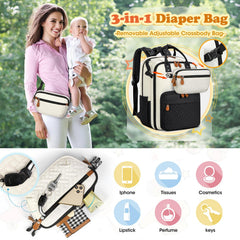 RAINSMORE diaper bag waterproof fabric with reinforced stitching for durable everyday use.