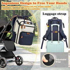 RAINSMORE diaper bag wide-opening-main-compartment enables fast packing and access.