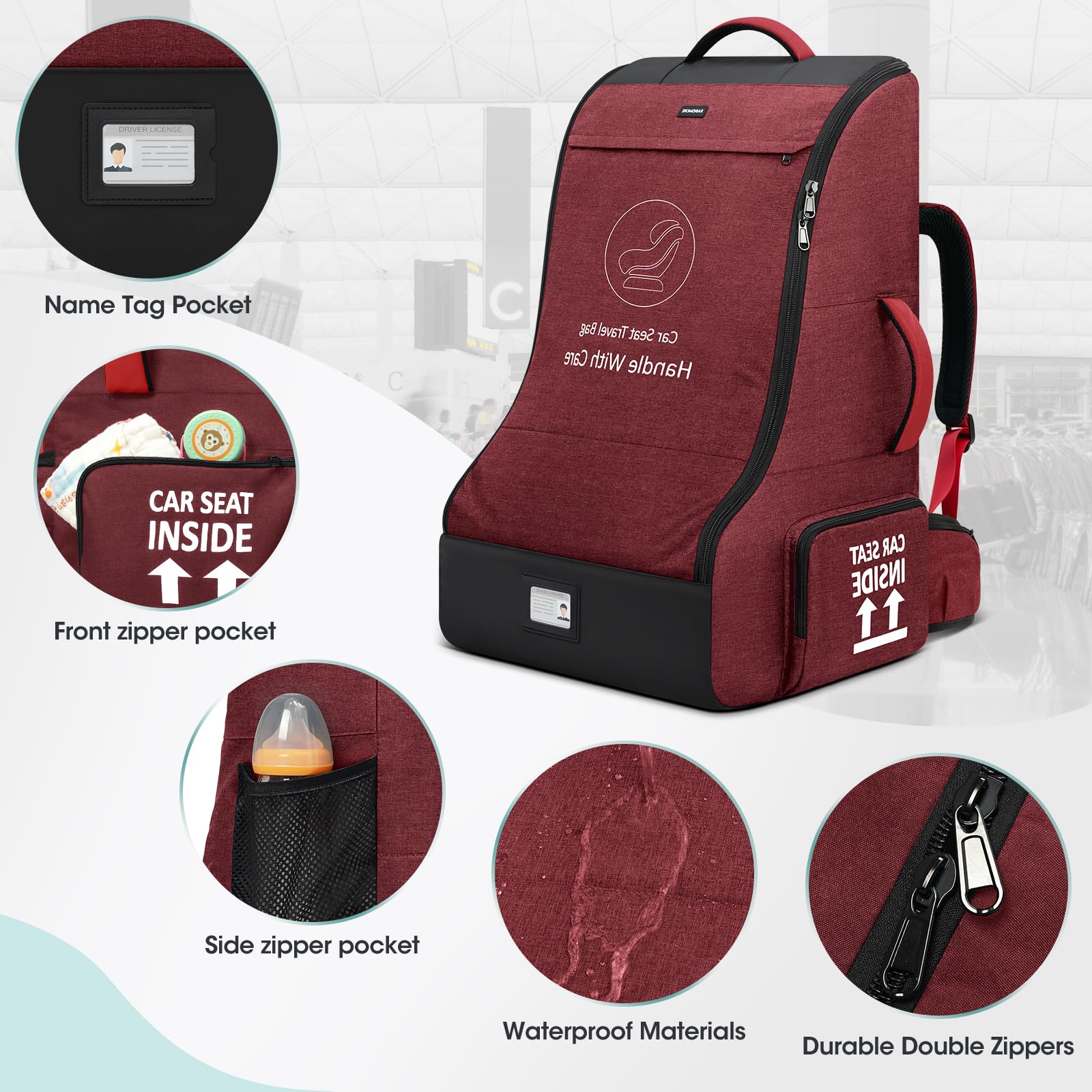 RAINSMORE travel-bag bottom-feet protect bag and surfaces on arrival