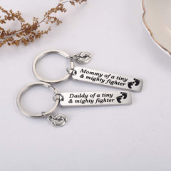Ralukiia tiny mighty fighter keychain pair for NICU parents