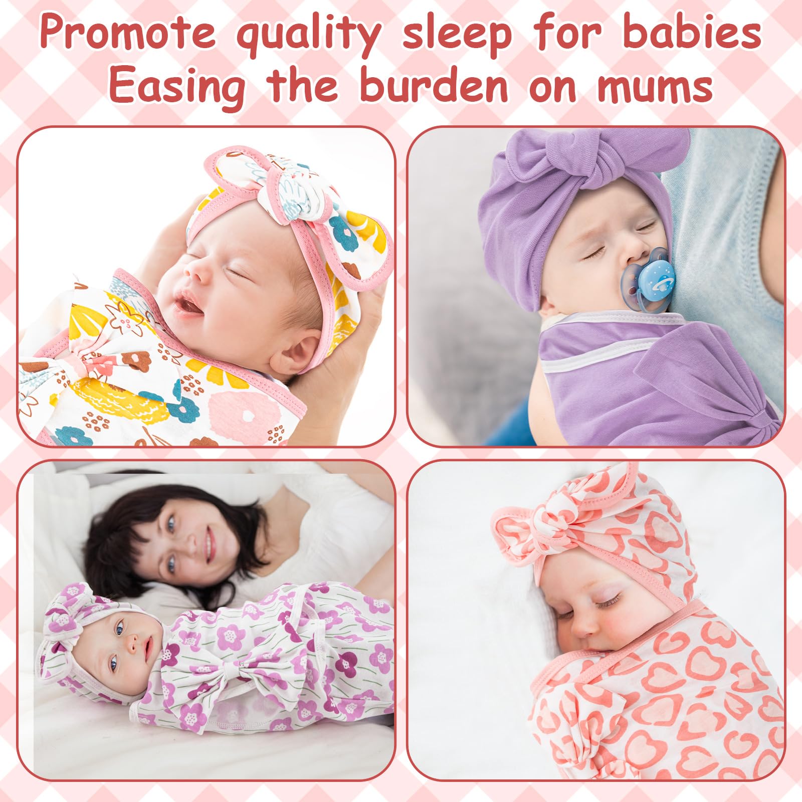 Ramede pink 55x48 cm swaddle fits growing newborns