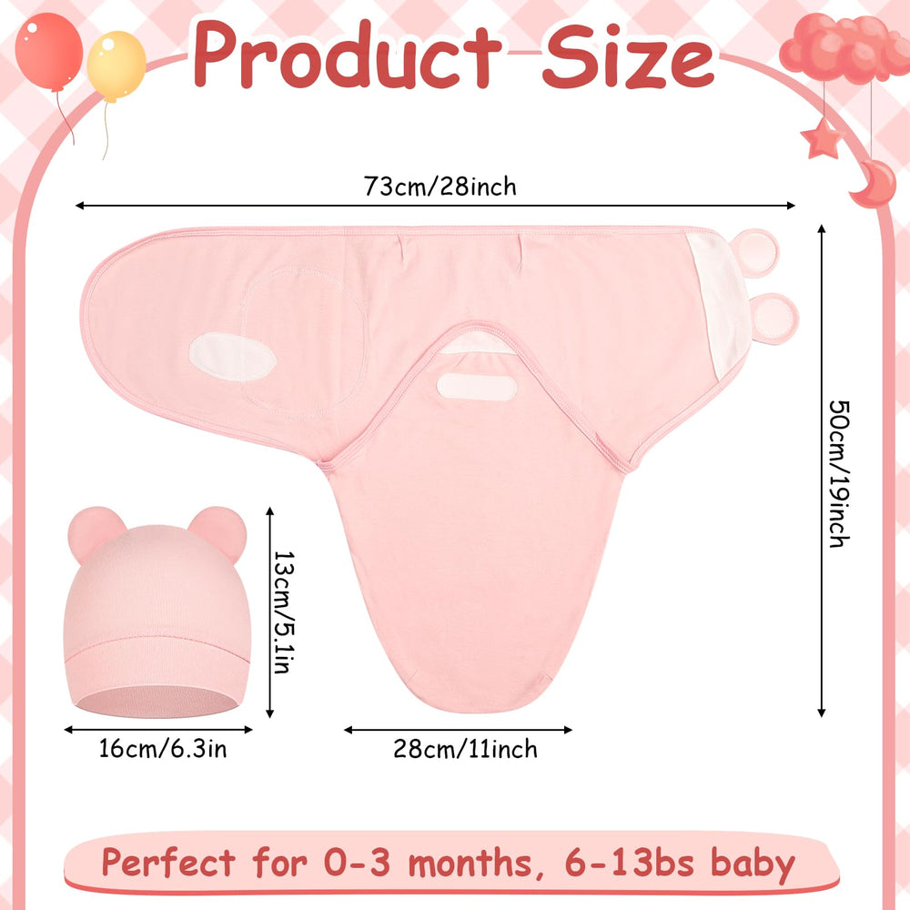 Ramede baby hat pink 6-pack soft headwear for newborns