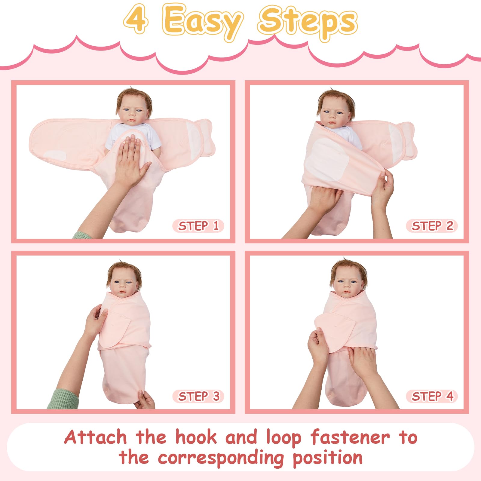Ramede Love Pink 6-pack gift set flatlay showing essential newborn items.