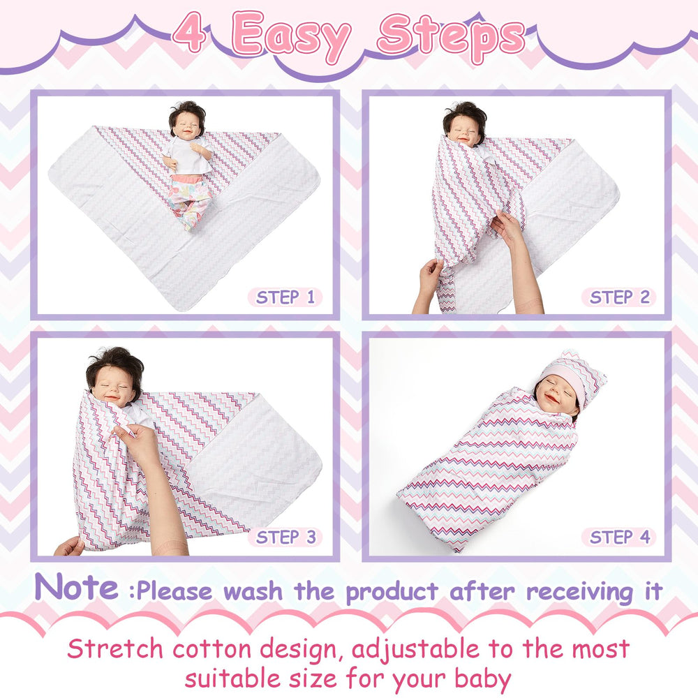 Ramede newborn swaddle 31-5 inch demonstrates adjustable cozy fit.