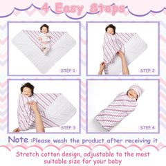 Ramede newborn swaddle 31-5 inch demonstrates adjustable cozy fit.