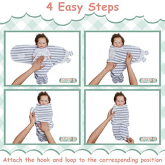 Ramede newborn swaddle on baby demonstrates a snug, calming fit.