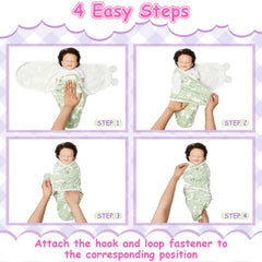 Ramede newborn swaddle wrap on baby demonstrating snug secure fit.