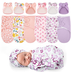 Ramede preemie swaddle pink six-pack for snug newborn sleep routines
