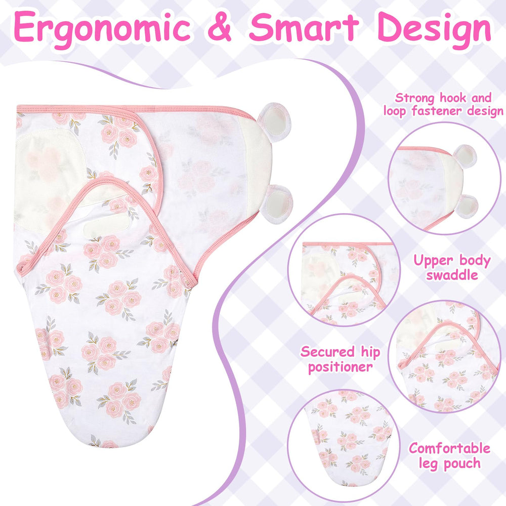 Ramede swaddle blanket showing 73x50 cm size detail for easy wrapping.