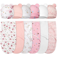 Ramede swaddle blanket bear pink 6-pack for newborn comfort