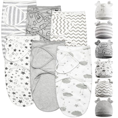 Ramede swaddle blanket 6-pack grey hearts provides cozy newborn coverage.