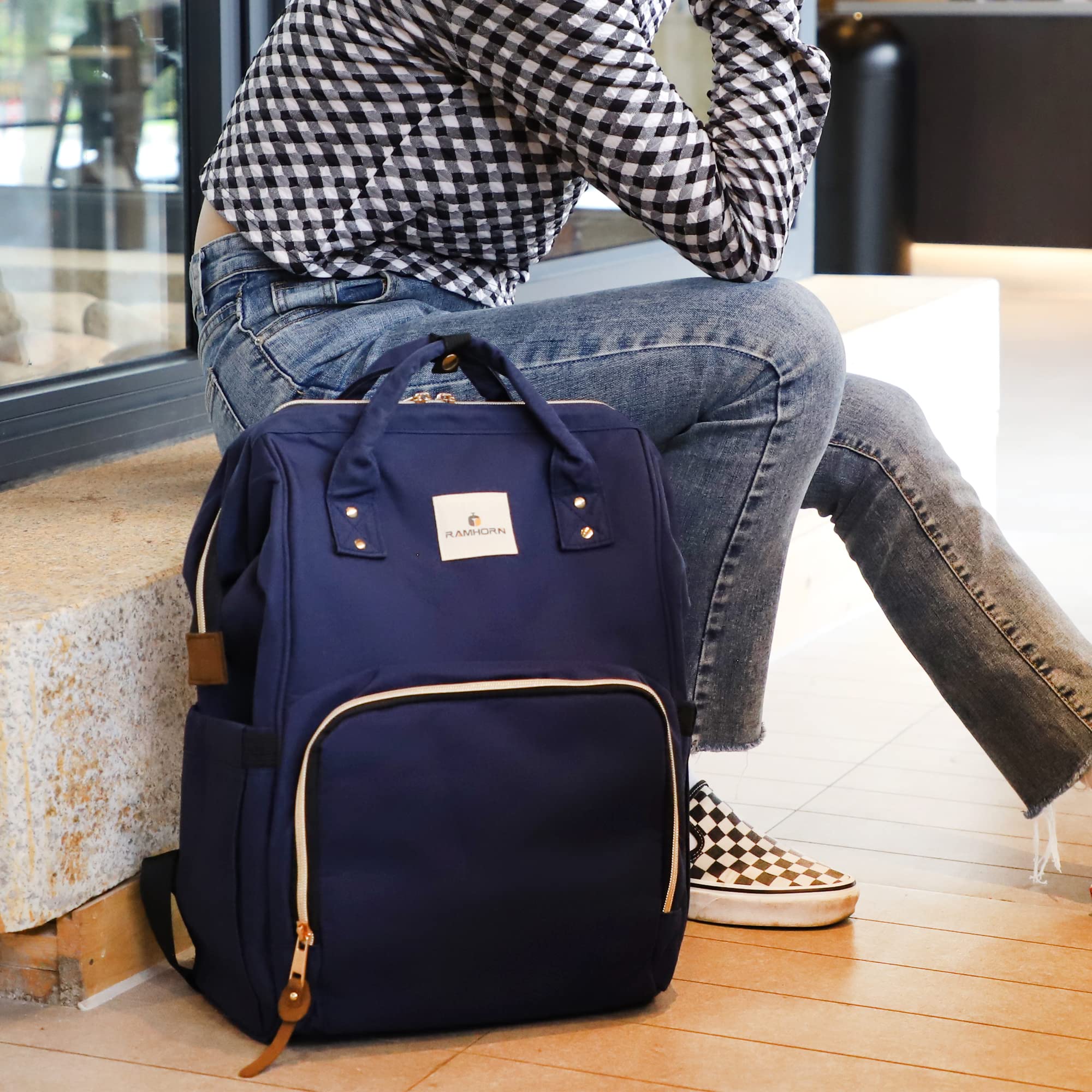Ramhorn diaper bag stroller clip, attachment for easy mobility on shopping trips.