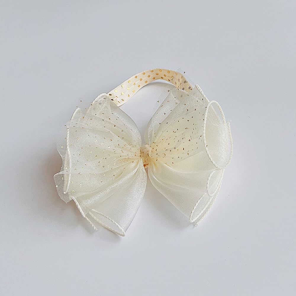 Rannyrena 2-24 months headband shown on child, flexible size for growing heads.