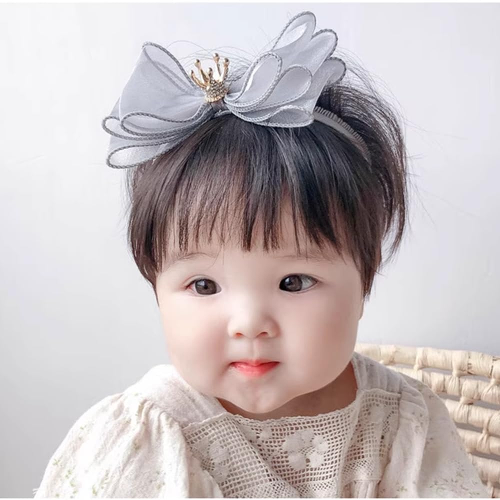 Rannyrena elastic headband fits newborn to toddler without slipping.
