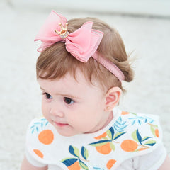 Rannyrena baby headband with lace crown and bow for cute photos
