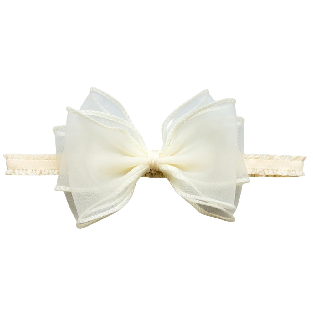 Rannyrena cute lace bow headband in white for everyday wear