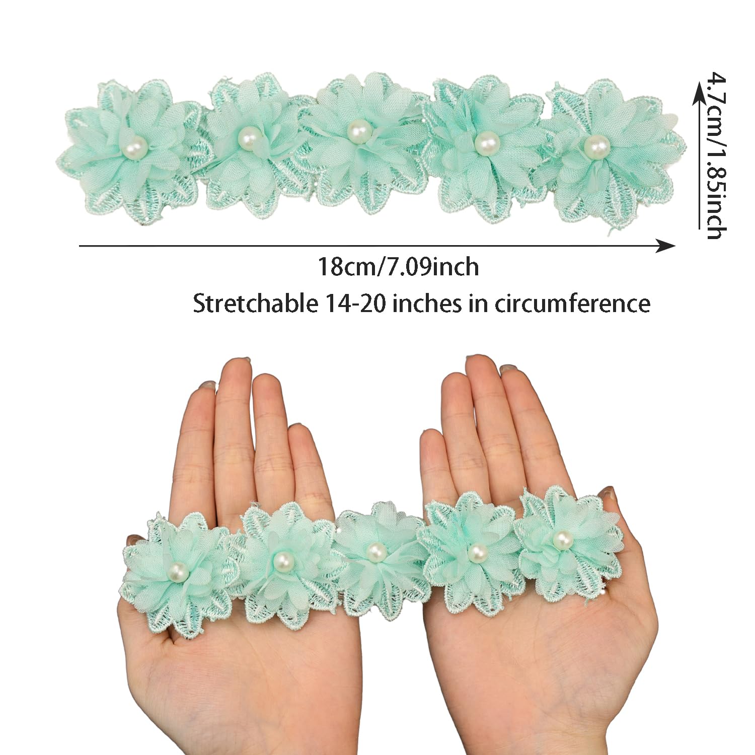 Rannyrena cyan elastic band detail ensuring soft, secure fit.